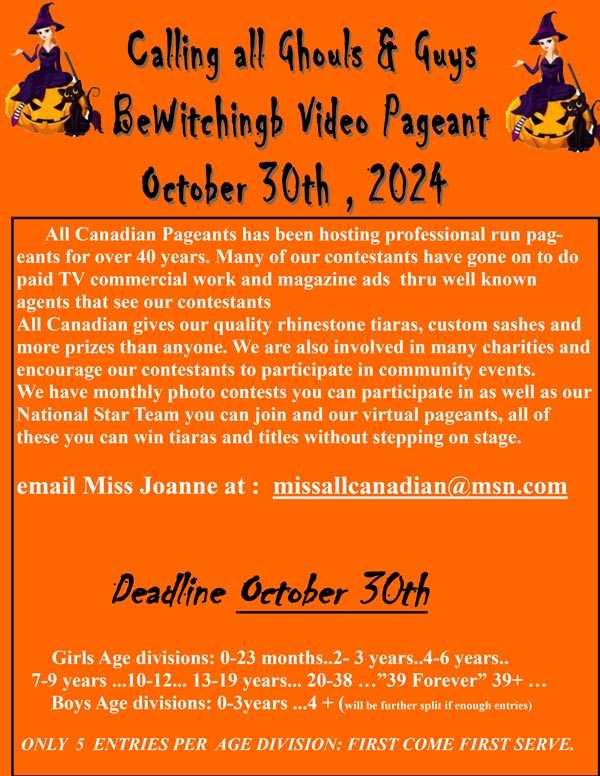 2024 BEWITCHING HALLOWEEN VIDEO PAGEANT - MISS ALL CANADIAN PAGEANTS