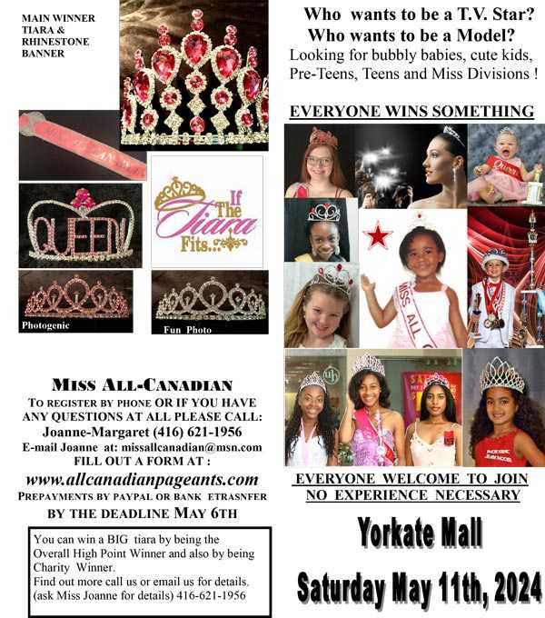 2024 YORKGATE MALL PAGEANT - MISS ALL CANADIAN PAGEANTS