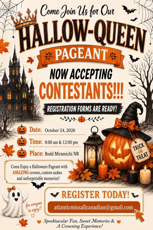 2026 HALLO-QUEEN PAGEANT - NEW BRUNSWICK - MISS ALL CANADIAN PAGEANTS