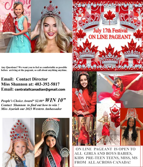2026 JULY FESTIVAL PAGEANT ONLINE - MISS ALL CANADIAN PAGEANTS