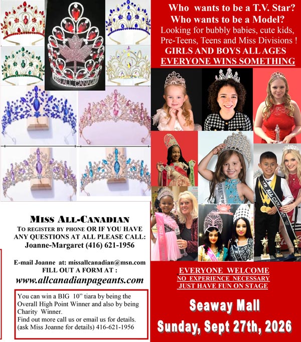 2026 SEAWAY MALL PAGEANT - WELLAND - MISS ALL CANADIAN PAGEANTS