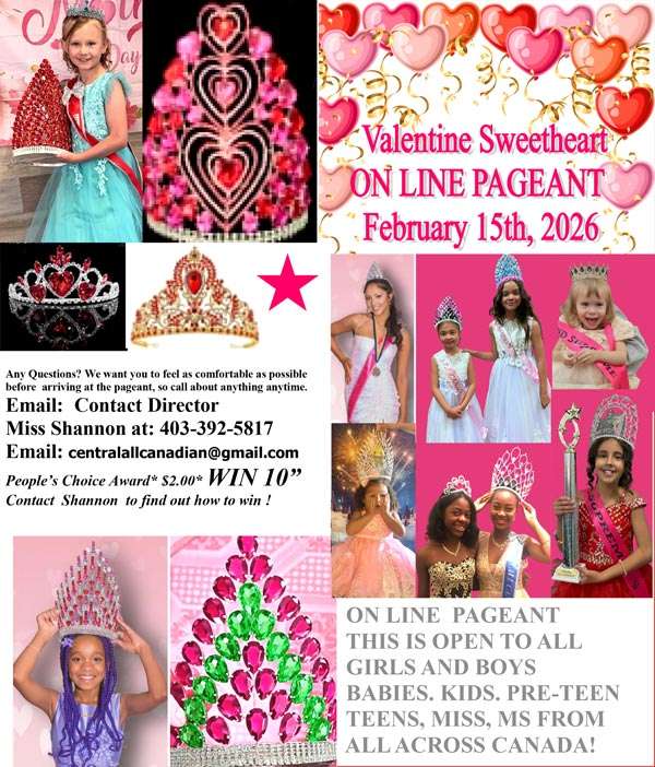 2026 VALENTINE SWEETHEART ONLINE PEAGEANT - ABERTA - MISS ALL CANADIAN PAGEANTS