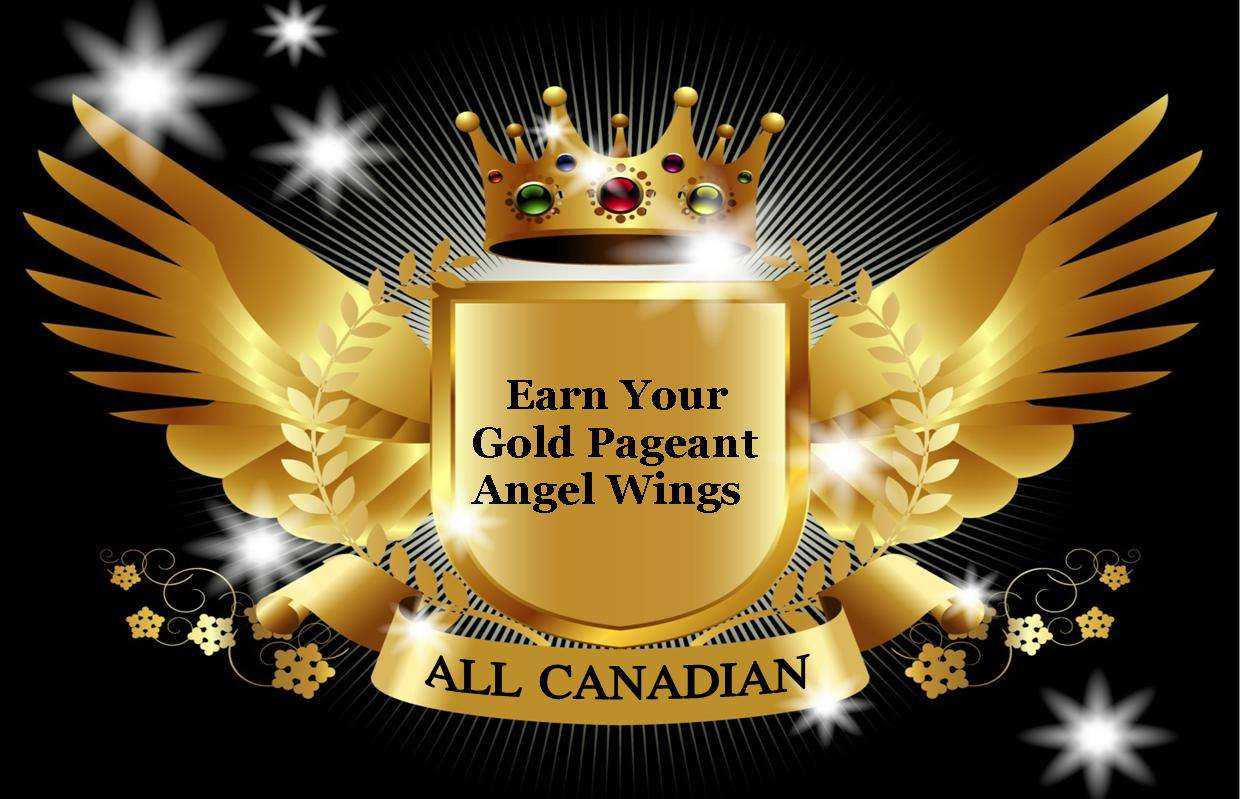 Miss All Canadian - Gold Pageant Angel Wings