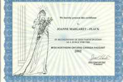 Miss All Canadian Certificates
