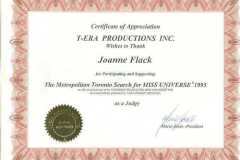 Miss All Canadian Certificates