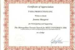 Miss All Canadian Certificates