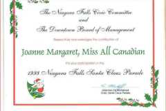 Miss All Canadian Certificates
