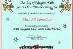 Miss All Canadian Certificates